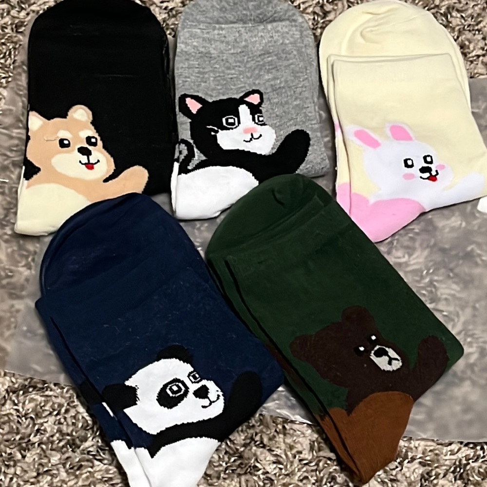 5 pair cartoon animal socks